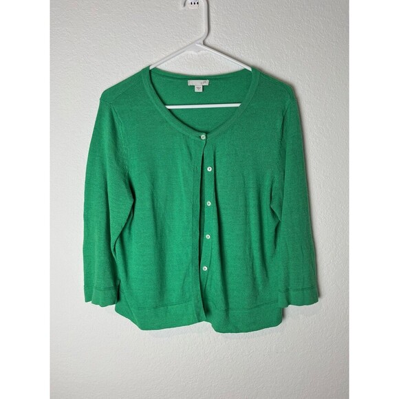 J. Jill Sweaters - J Jill Cardigan Sweater Womens Small Linen Blend Button Front Lightweight Layeri